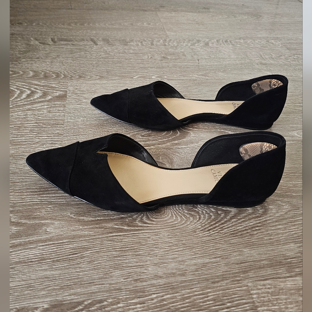 Vince Camuto Black Suede Flats